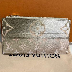 Louis Vuitton Sunset Khaki Slim Purse Wallet Clutch